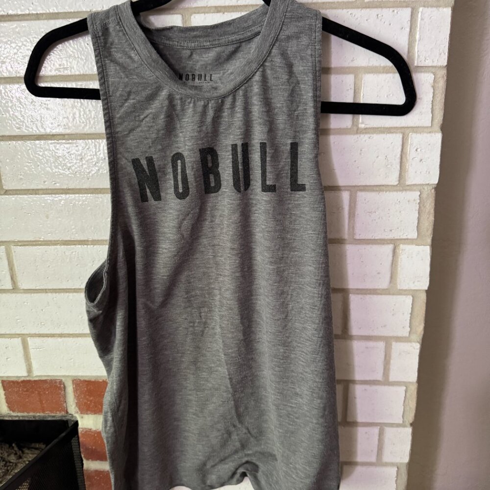 Ladies High Neck NOBULL Tank - Medium - Heather Gray